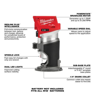 MLW2723-20 image(1) - Milwaukee Tool M18 FUEL Compact Router