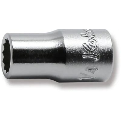 KKN2405A-1-4 image(0) - Ko-ken USA 2405A-1/4 1/4 Square Drive Socket 1/4 12 Point Length 22 mm