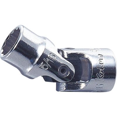 KKN2445M-9 image(0) - Ko-ken USA 2445M-9 1/4 Square Drive Universal Socket 9 mm 12 Point Length 34 mm