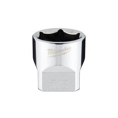 MLW45-34-9070 image(0) - Milwaukee Tool 3/8" Drive 7/8" SAE 6-Point Socket with FOUR FLAT Sides, Vanadium Steel, Chrome