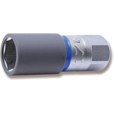 KKN4300PMZ-65-17 image(0) - Ko-ken USA 4300PMZ.65-17 1/2 Square Drive Wheel Nut Socket 17 mm Extra Thin Walled Length 65 mm Color coded Protector