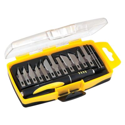 WLMW9170 image(0) - Wilmar Corp. / Performance Tool 15 Piece Hobby Knife Set