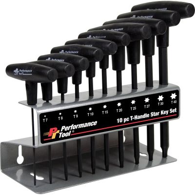 WLMW80276 image(0) - Wilmar Corp. / Performance Tool 10 Piece T-Handle Star Driver Set