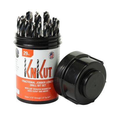 KNK29KK38DB image(0) - KnKut KnKut 29 Piece Drill Buddy Jobber Length Drill Bit Set with 3/8" Reduced Shank