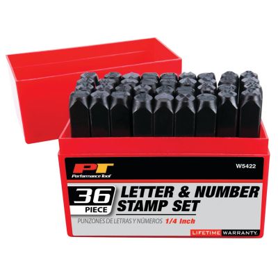 WLMW5422 image(0) - Wilmar Corp. / Performance Tool 1/4" Steel Letter/Number Stamp Set