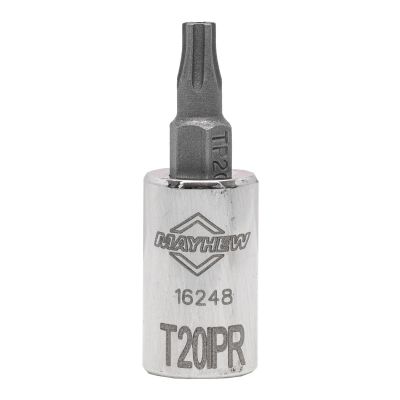 MAY16248 image(0) - Mayhew Mayhew T20IPR Tamper Torx Plus&reg; Short Insert Socket Bit, 1/4-Inch Drive
