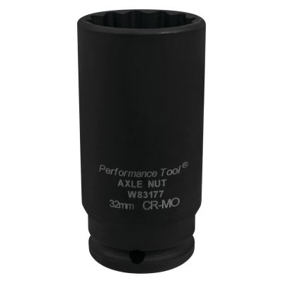 WLMW83177 image(0) - Wilmar Corp. / Performance Tool 32mm 12pt Axle Nut Socket CrMo