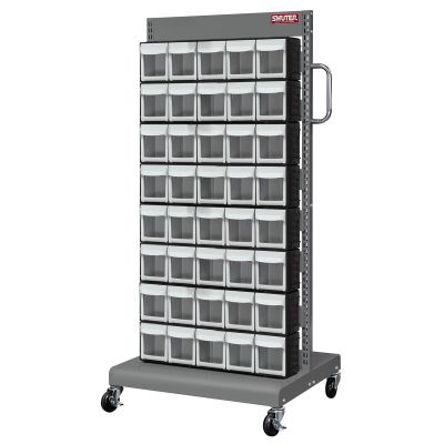 LDS1010546 image(0) - ShopSol Mobile Parts Cart - Flip Out Bin, 40 Bins