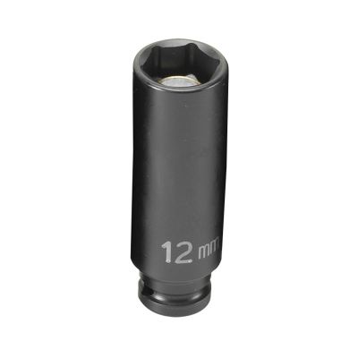 GRE912MDG image(0) - Grey Pneumatic 1/4" Drive x 12mm Magnetic Deep Socket