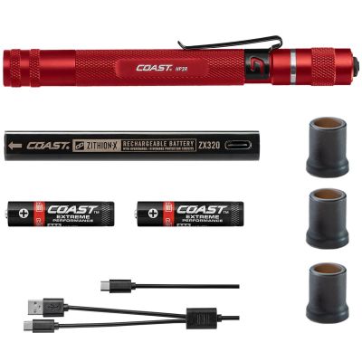 COS21517 image(0) - COAST HP3R 500 Lumen  Rechargeable Penlight with Twist Focus - Red