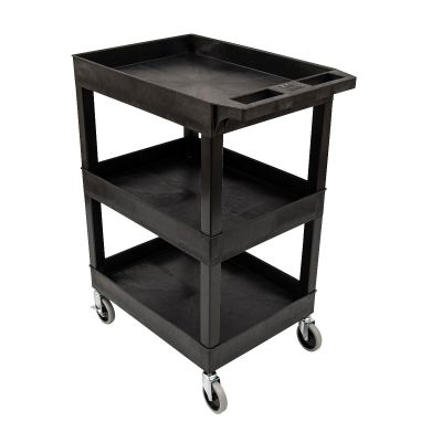 LUXSEC111HD-B image(0) - Luxor Plastic Utility Cart w/ HD Casters, 24" x 18", Black