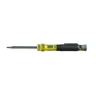 KLE32613 image(0) - Klein Tools HVAC Pocket Screwdriver, 3-in-1, Phillips, Slotted, Schrader Bits