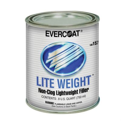 FIB157 image(0) - Fibre glass Evercoat LITE WEIGHT 100157 Professional Lightweight Body Filler, 750 mL Can, Gray, Liquid
