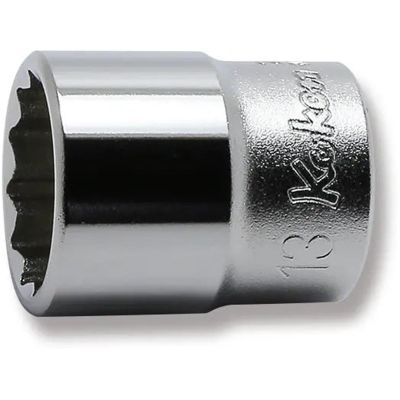 KKN2405M-13 image(0) - Ko-ken USA 2405M-13 1/4 Square Drive Socket 13 mm 12 Point Length 22 mm