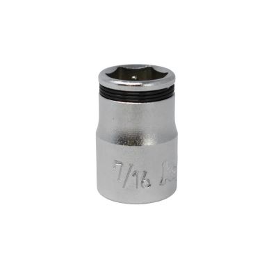 KKN3450A-7-16 image(0) - Ko-ken USA 3/8 Sq. Dr. SAE Nut Grip Chrome Socket in 7/16