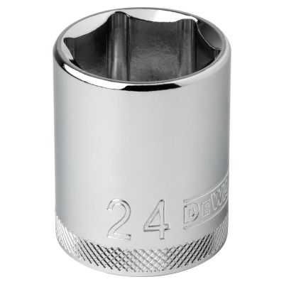 DWTDWMT86524B image(0) - DEWALT 1/2" 6 Pt Standard Socket 24Mm