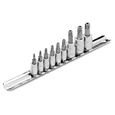 WLMW1385 image(0) - Wilmar Corp. / Performance Tool 9 Piece Star Bit Socket Set