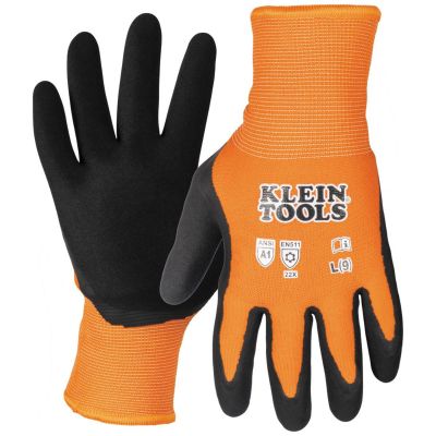 KLE60836 image(0) - Klein Tools Winter Knit Dipped Gloves, Cut Level A1, Touchscreen, Large