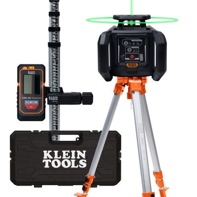 KLE93RLS image(0) - Klein Tools Green Rotary Laser Level, Self-Leveling with Plumb Spot and Tripod