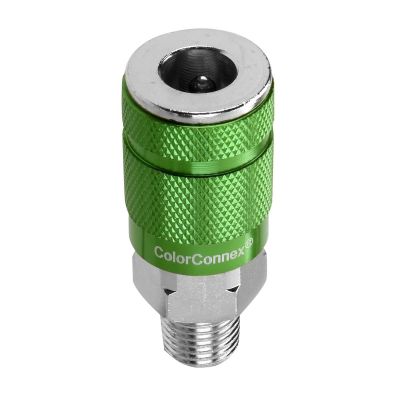 LEGA71420B image(0) - Legacy Manufacturing ColorConnex Coupler, Type B, 1/4" Body, 1/4" MNPT, Green