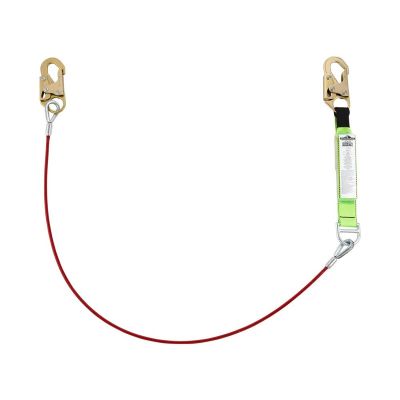 SRWV8108306 image(0) - PeakWorks Shock Absorbing Lanyards - Tear Pack 1/4" PVC Coated Cable -  Single Leg - Weight Capacity 130 to 310 Lbs - 6'