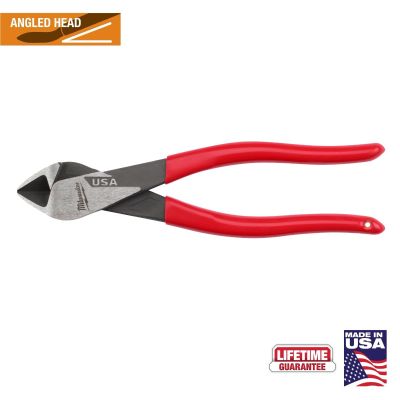 MLWMT508A image(0) - Milwaukee Tool 8 Inch Angled Head Diagonal Dipped Grip Cutting Pliers (USA)