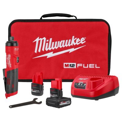 MLW3486-22 image(0) - Milwaukee Tool M12 FUEL&trade; 1/4" Straight Die Grinder Kit