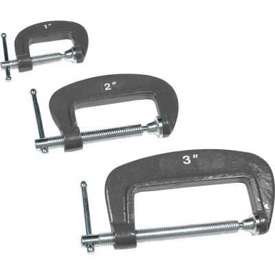 WLMW86012 image(0) - Wilmar Corp. / Performance Tool 3 Piece C-Clamp Set