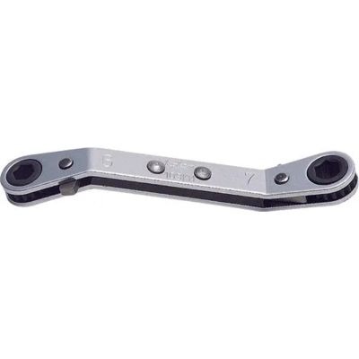 KKN103KM-10X11 image(0) - Ko-ken USA 103KM-10X11 Ratcheting Ring Wrench 10x11 mm 6 Point Length 140 mm Reversible