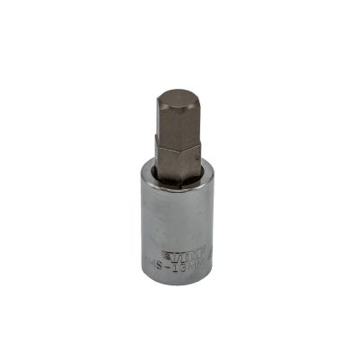 VIMHMS-13MM image(0) - VIM Tools 13 mm Hex Bit, Satin Chrome 1/2 Inch Square Drive Bit Holder