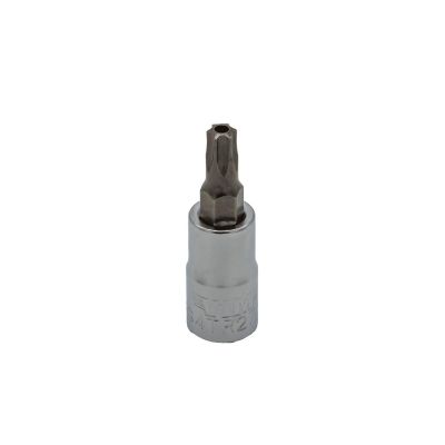 VIMPFS4TR27 image(0) - VIM Tools TR27 Tamper Proof TORX Gun Metal Gray Bit, Satin Chrome 1/4 Inch Square Drive Bit Holder