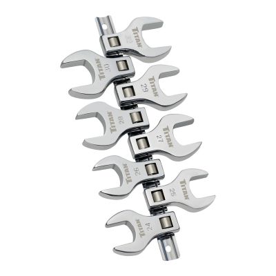 TIT17678 image(0) - Titan 8 Piece 1/2 Inch Drive Metric Jumbo Crowfoot Wrench Set