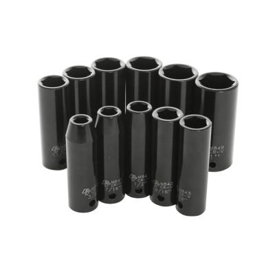 WLMM590DB image(0) - Wilmar Corp. / Performance Tool 11 Piece 1/2" Drive SAE DW Impact Socket Set