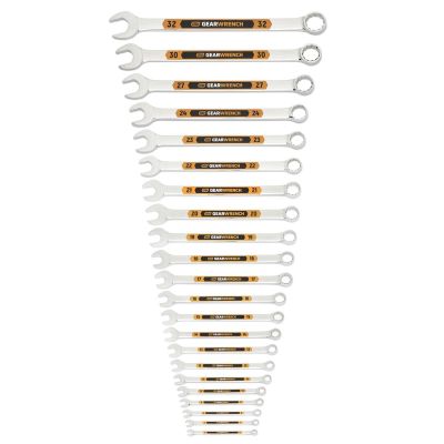 KDT81916H image(0) - GEARWRENCH 22 Piece 12 Point Metric Hi-Viz Long Pattern Combination Wrench Set