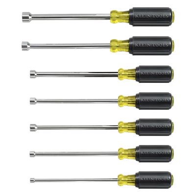 KLE647 image(0) - Klein Tools Nut Driver Set, 6-Inch Shafts, 7-Piece