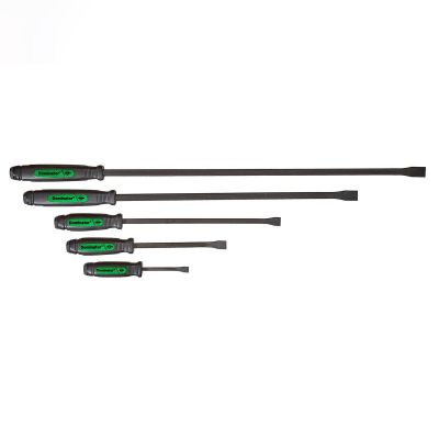MAY61366GN image(0) - Mayhew Mayhew Tools 61366GN 5 PC Dominator&reg; Curved Pry Set, Green