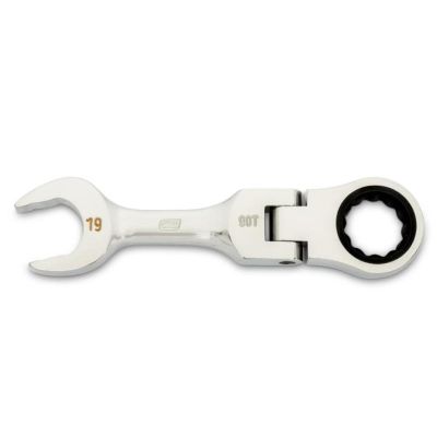 KDT86869 image(0) - GEARWRENCH 19mm 90-Tooth 12 Point Stubby Flex Combination Ratcheting Wrench