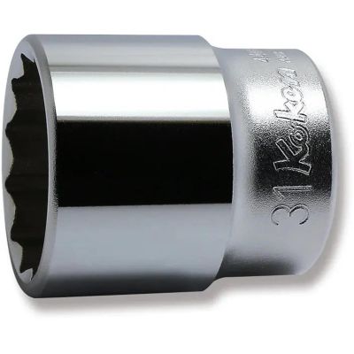 KKN4405M-31 image(0) - Ko-ken USA 4405M-31 1/2 Square Drive Socket 31 mm 12 Point Length 46 mm