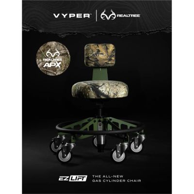 VYPRSM-RTOG-EZ image(0) - Vyper Industrial 400 lb Capacity Robust Steel Max Ez-Lift Shop Chair - Limited Edition RealTree APX Camo Seat