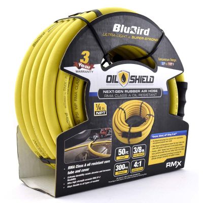 BLBOS3850 image(0) - BluBird OilShield Rubber Air Hose Assembly 3/8" x 50'
