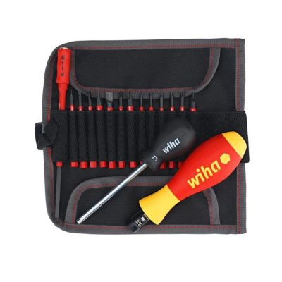 WIH28792 image(1) - Wiha Tools Insul. Slotted, Phillips, Xeno, Torx and Square Torque Control 16 Piece Set w/ Insul. Handle 18-62 In/Lbs, Adjustment Tool, Blade Holder and 13 Blades In Pouch