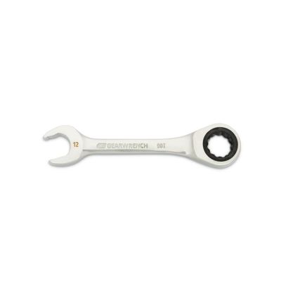 KDT86842 image(0) - GEARWRENCH 12mm 90-Tooth 12 Point Stubby Combination Ratcheting Wrench