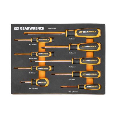 KDTGWMSSCRPH image(0) - GearWrench 9 Piece Phillips&reg; Dual Material Screwdriver Set in Foam Storage Tray