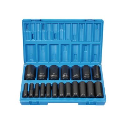 GRE1719D image(0) - Grey Pneumatic 1/2" Drive 19 Piece Deep Length Fractional Set - 12 Point