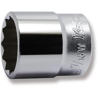 KKN3405W-7-16 image(0) - Ko-ken USA 3405W-7/16 3/8 Square Drive Socket Whitworth 7/16 12 Point Length 32 mm