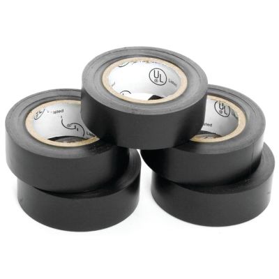 WLMW548 image(0) - Wilmar Corp. / Performance Tool 5 pk. 3/4" x 30' Black Electrical Tape