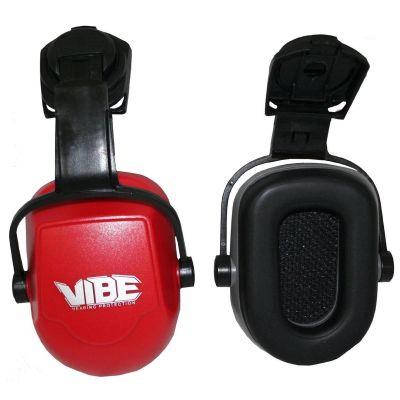 SRW20777 image(0) - Jackson Safety Safe 2 Protection System for Hard Hat - H70 Vibe Series Earmuffs - NRR 25 - Red - Hard Hat Mount