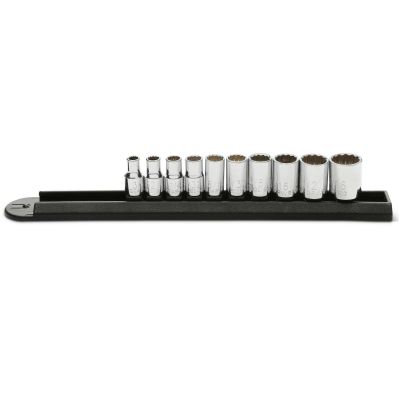 KDT80307D image(0) - GEARWRENCH 10 Piece 1/4 Inch Drive 12 Point Standard SAE Socket Set