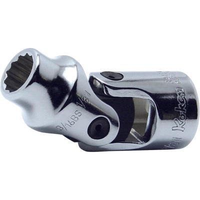 KKN3445W-1-8 image(0) - Ko-ken USA 3445W-1/8 3/8 Square Drive Universal Socket Whitworth 1/8 12 Point Length 47.5 mm