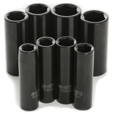 WLMM595DB image(0) - Wilmar Corp. / Performance Tool 8 Piece 3/8" Drive Met DW Impact Socket Set